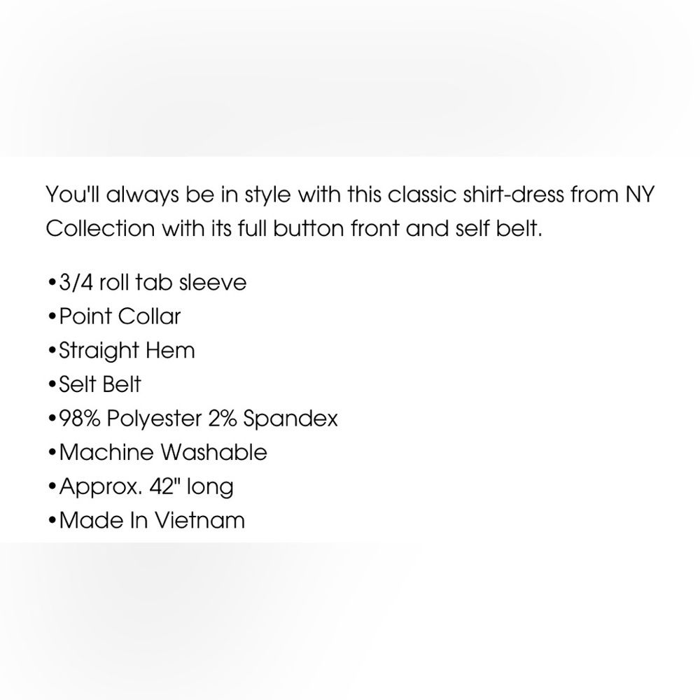 NY Collection Classic Shirt Dress - Picture 3 of 10